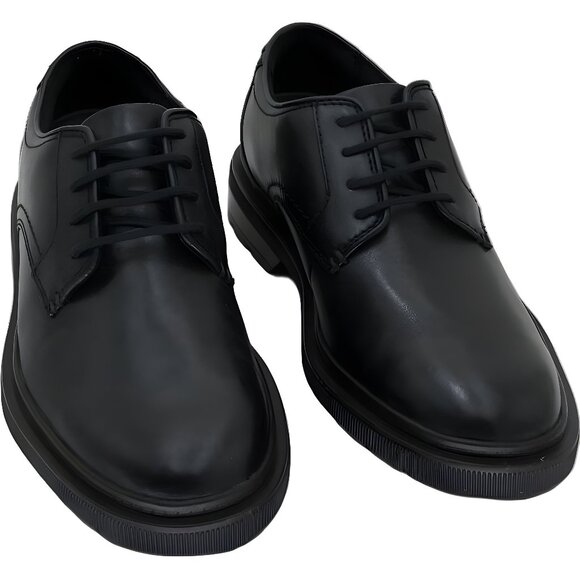 Clarks Burchill Derby Leather Oxford Shoes Black Men's Dress Lace-Up 8.5M - Picture 1 of 6